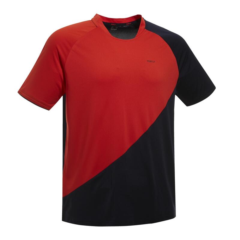 T-shirt badminton uomo 530 blu-rosso