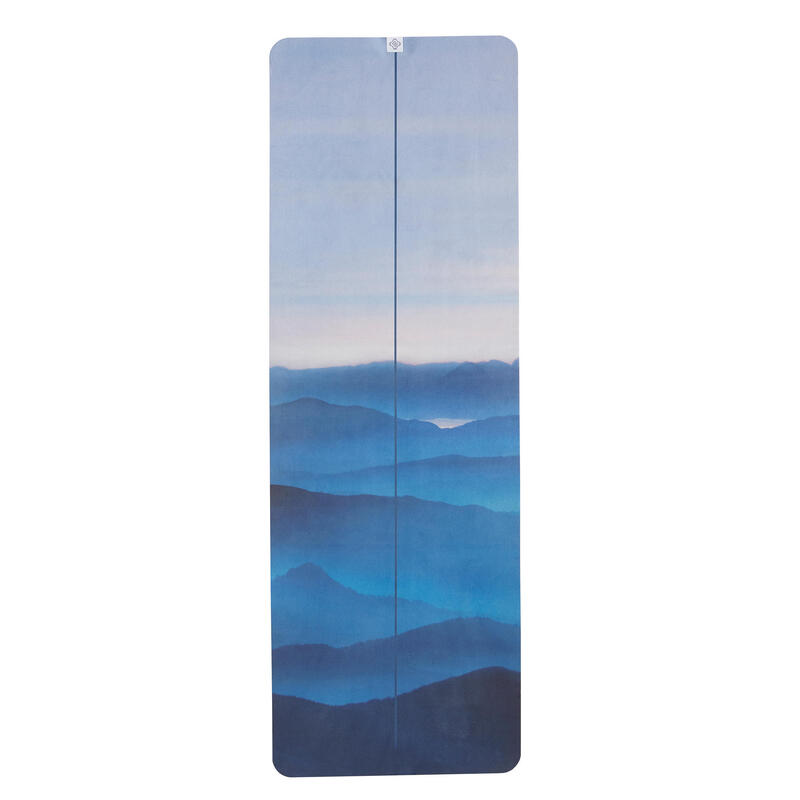 Serviette de yoga antidérapante 183cm x 61cm x 1mm, bleu acier