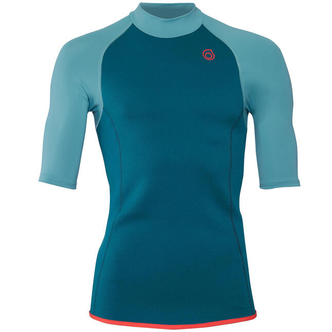 Men's Short Sleeve Neoprene Thermal Top 100 Turquoise - Decathlon