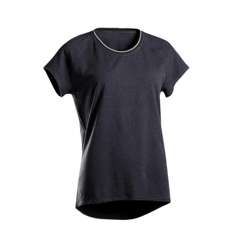 T-shirt zachte yoga dames ecodesigned zwart