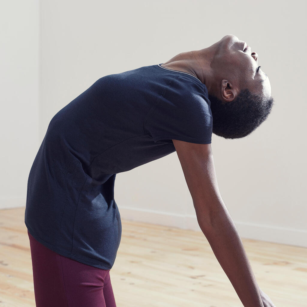 Women's Gentle Yoga Cotton T-Shirt - Blue