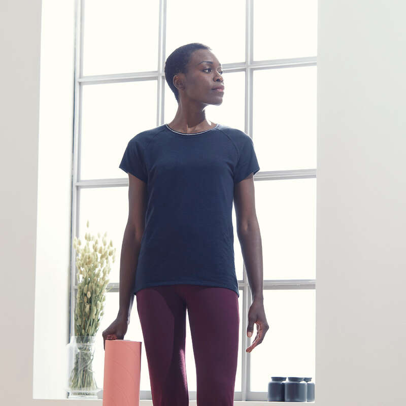WOMAN YOGA APPAREL Clothing - Women's Gentle Yoga T-Shirt DOMYOS - By Sport