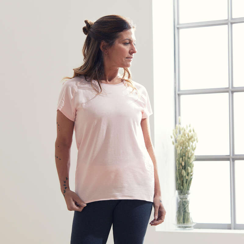 WOMAN YOGA APPAREL Clothing - Women's Gentle Yoga T-Shirt DOMYOS - By Sport