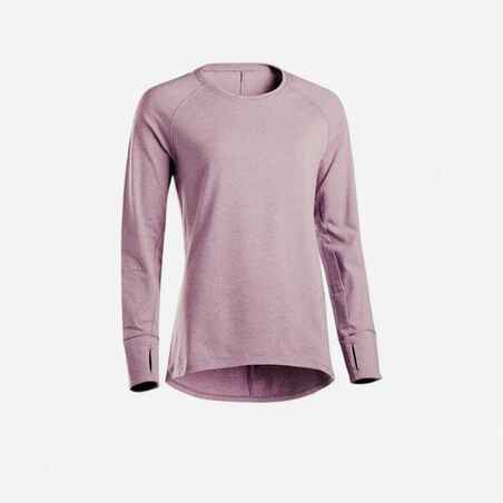 Long-Sleeved Yoga Organic Cotton T-Shirt - Plum