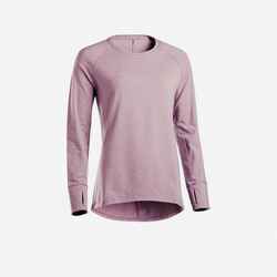 CAMISETA MANGA LARGA ALGODÓN AGRICULTURA BIOLÓGICA YOGA SUAVE CIRUELA