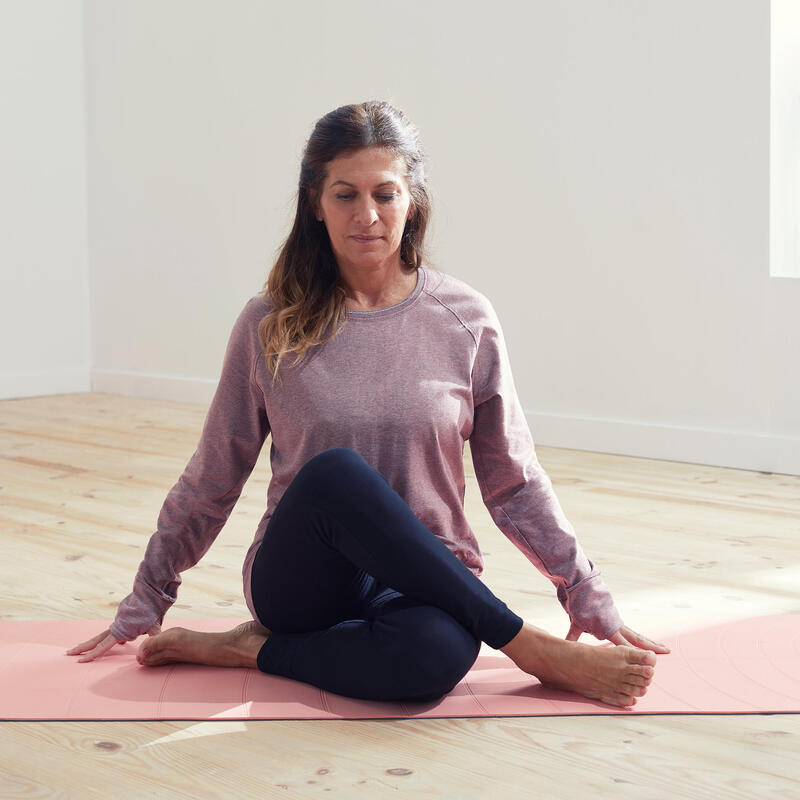 Árbol de tochi aprender Aproximación Camiseta yoga manga larga ecodiseñada Mujer | Decathlon