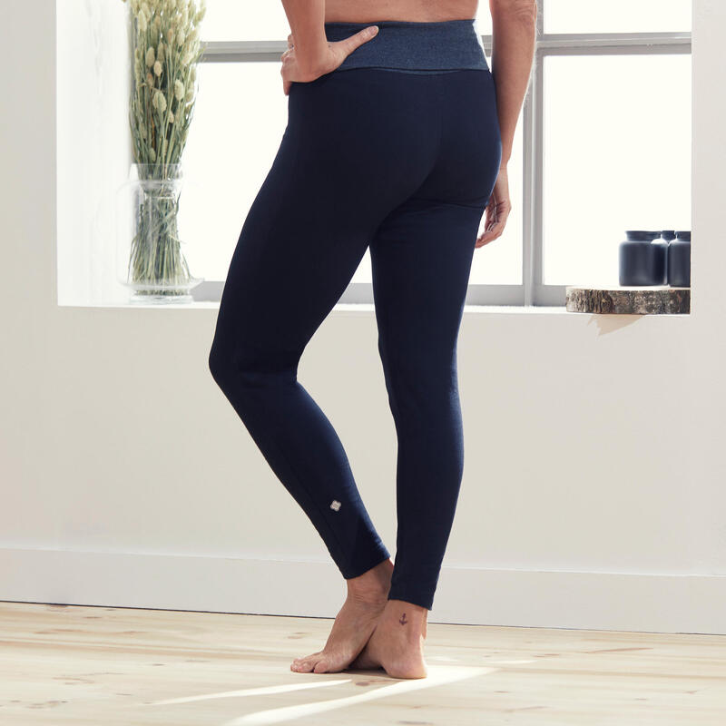 Leggings Yoga Damen Baumwolle - schwarz/grau