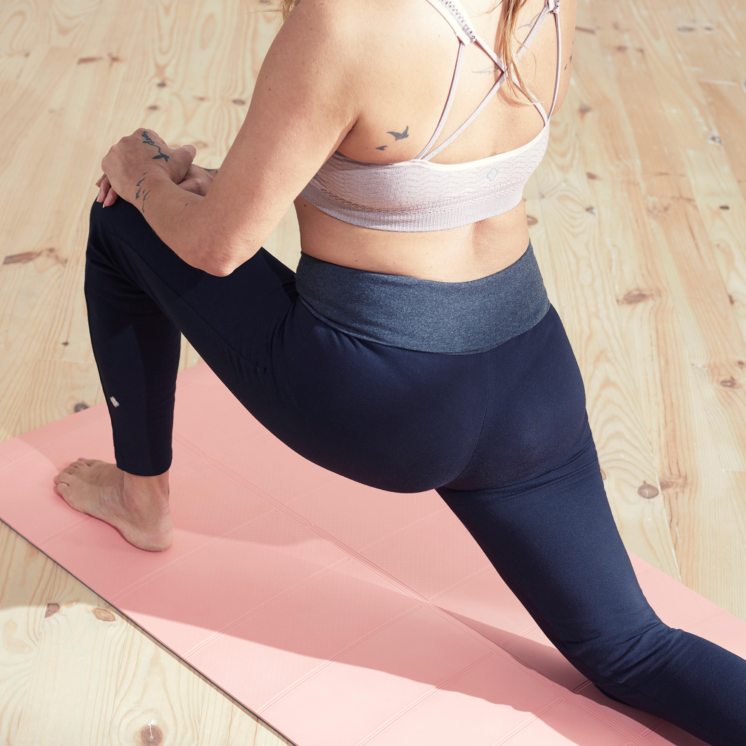 Women's Cotton Yoga Leggings - Black/Grey 19/28