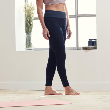 Leggings Yoga Mujer Negro/Gris Algodón Responsable