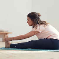 Leggings sanftes Yoga Damen Ecodesign grau/rosa