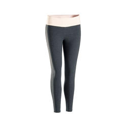 LEGGING YOGA DOUX FEMME COTON GRIS / ROSE