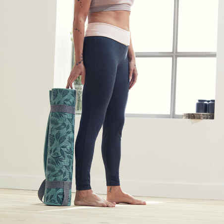 Leggings sanftes Yoga Damen Ecodesign grau/rosa
