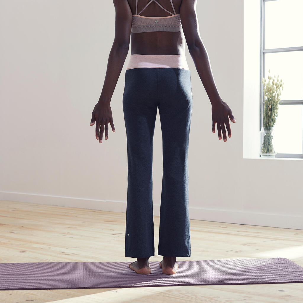 Women's Yoga Cotton Bottoms - Grey/Pink