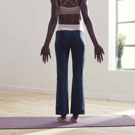 Pantalon chandal corte recto anchos fitness y yoga para mujer