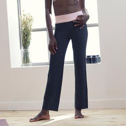 Pantalon corte recto anchos fitness y yoga para mujer gris