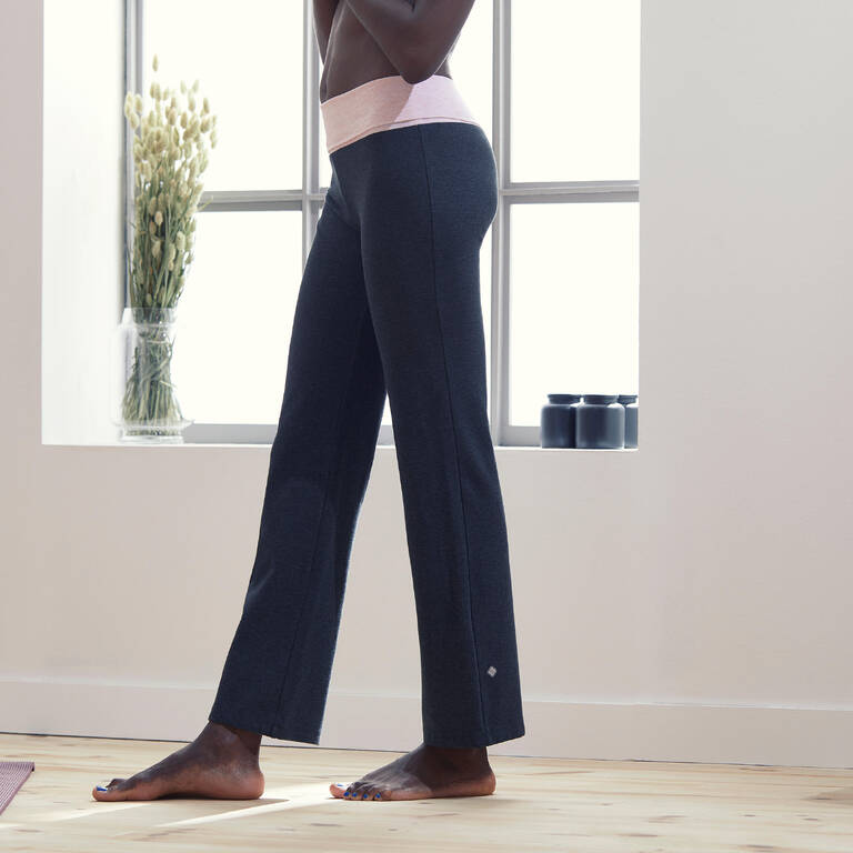Women's Cotton Yoga Shorts - Black/Grey Marl