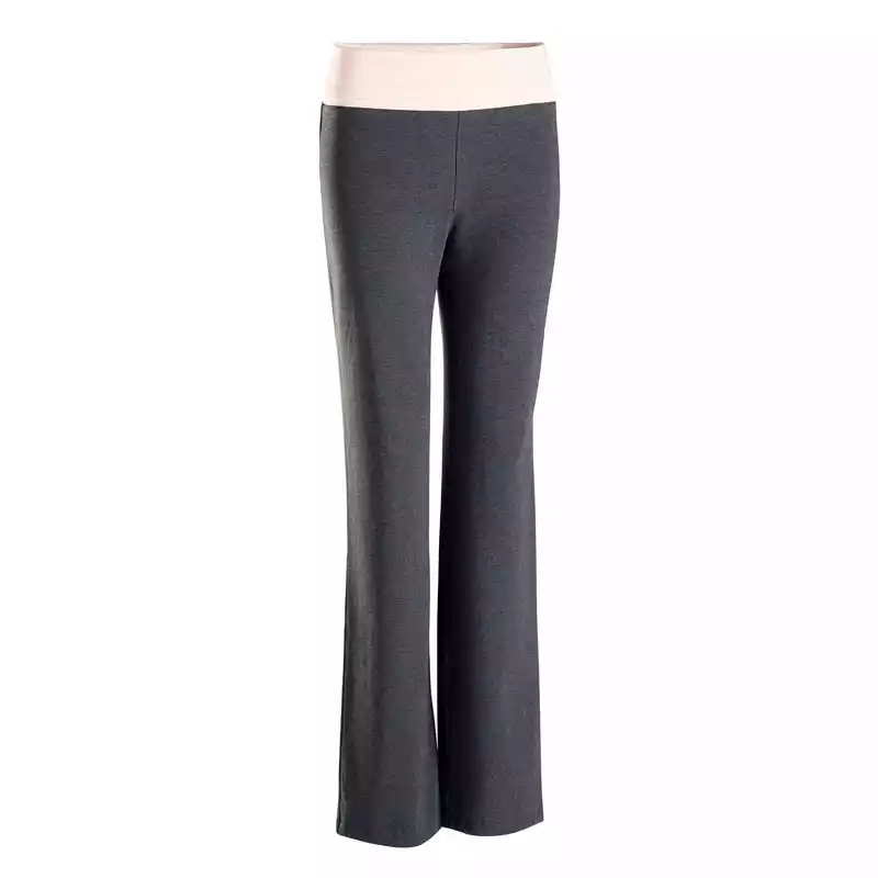 Women's Sustainable Cotton Yoga Bottoms - Grey/Pink