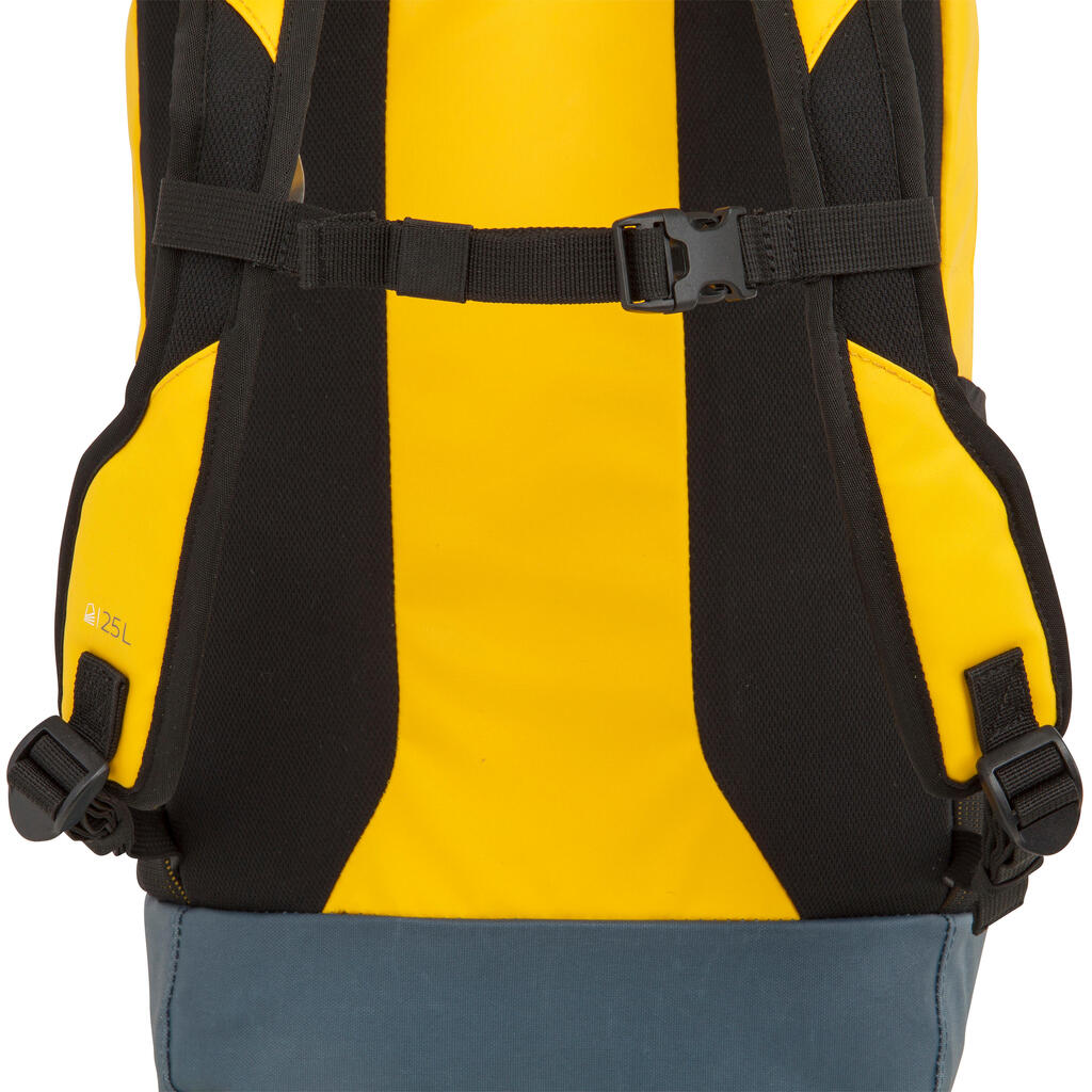 Rucksack Segeln 25 L wasserabweisend schwarz