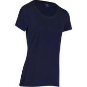 Active Women's Short-Sleeved Regular-Fit Fitness T-Shirt - Navy Blue