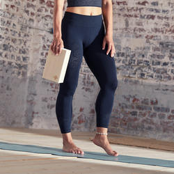 Malla yoga mujer leggins 7/8 Domyos negro gris