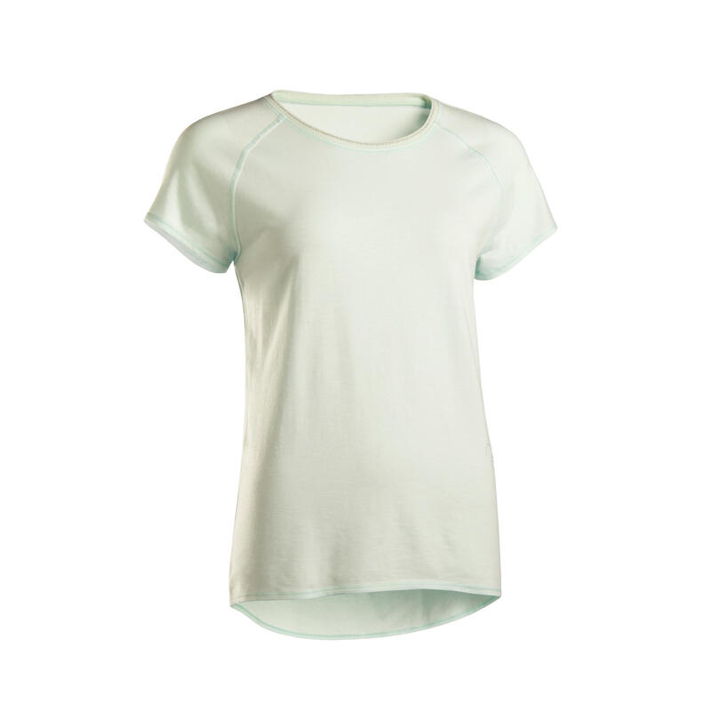 T-shirt zachte yoga dames ecodesigned groen