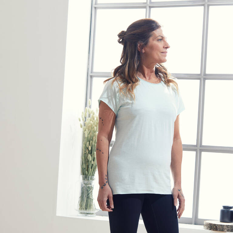 Women's Organic-Cotton Gentle Yoga T-Shirt - Green