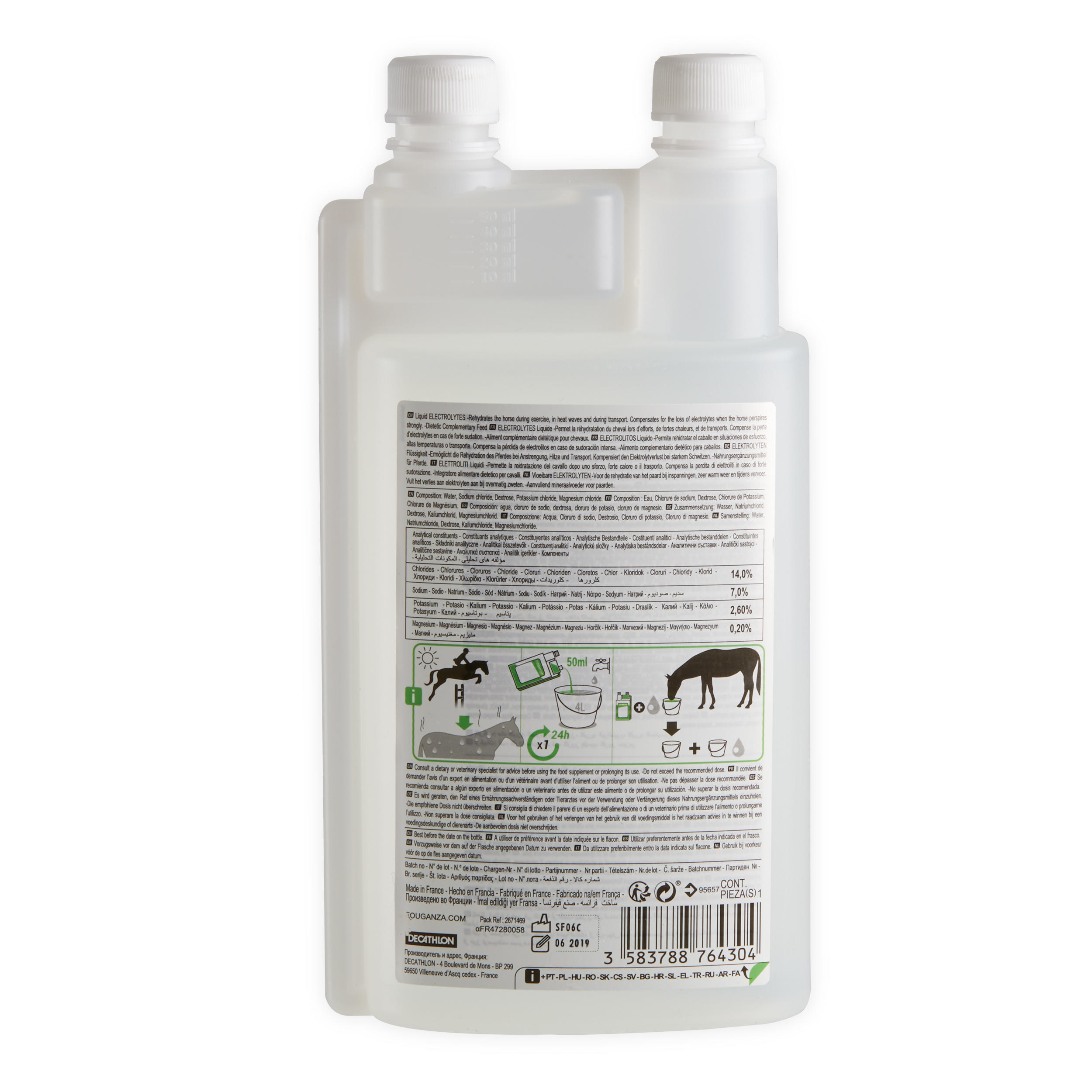 Electrolytes Horse Riding Feed Supplement For Horse/Pony 1L 2/2