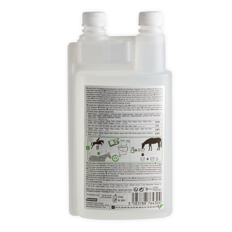 Voedingssupplement voor ruitersport paarden en pony's elektrolyten 1 l