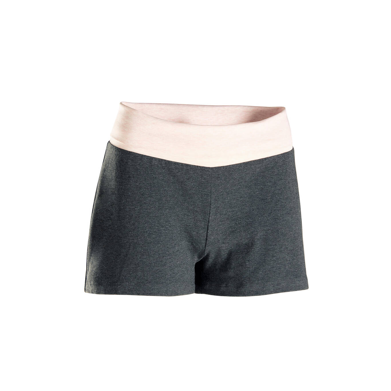 Women's Cotton Yoga Shorts - Grey/Pink