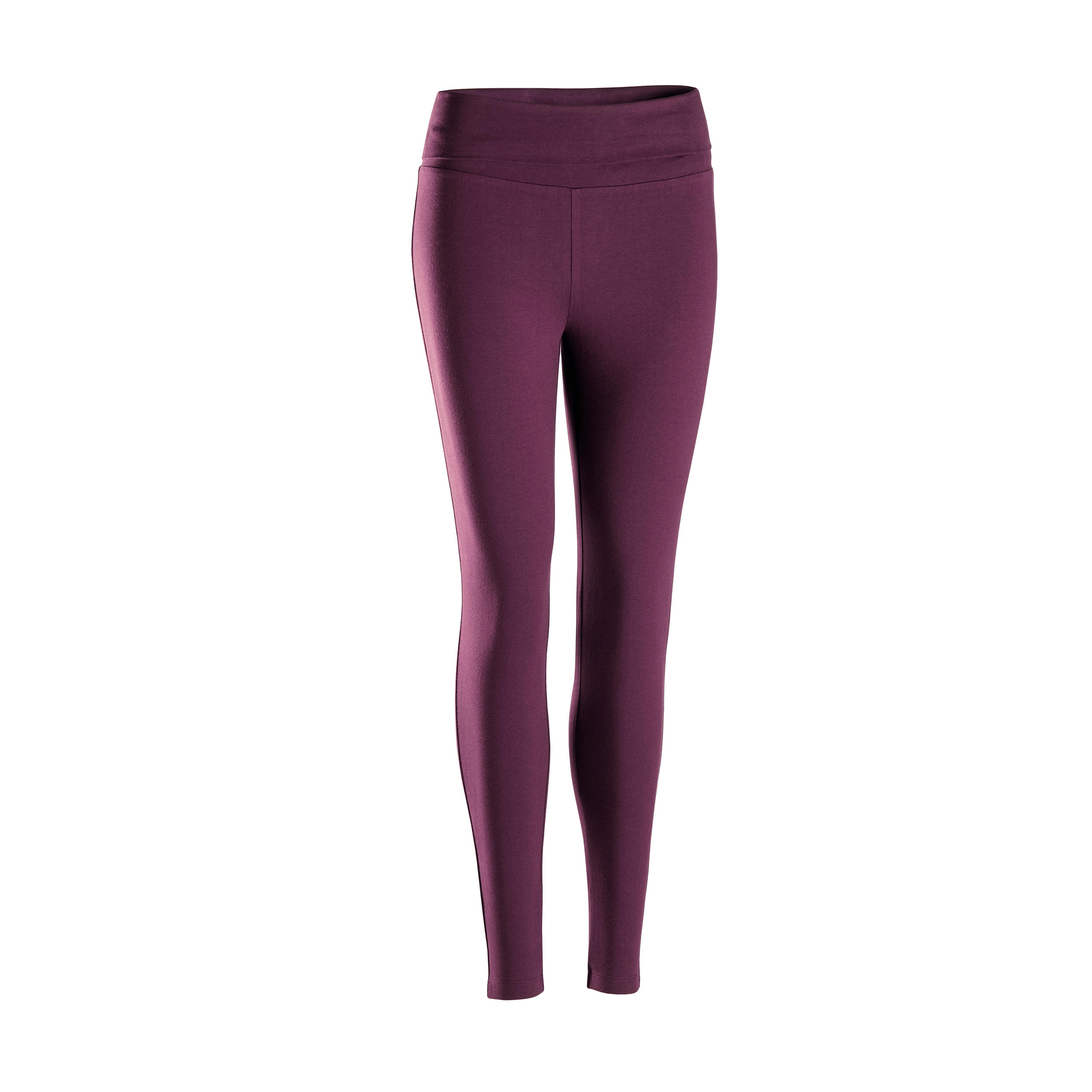 Women's Cotton Yoga Leggings - Burgundy 2/8