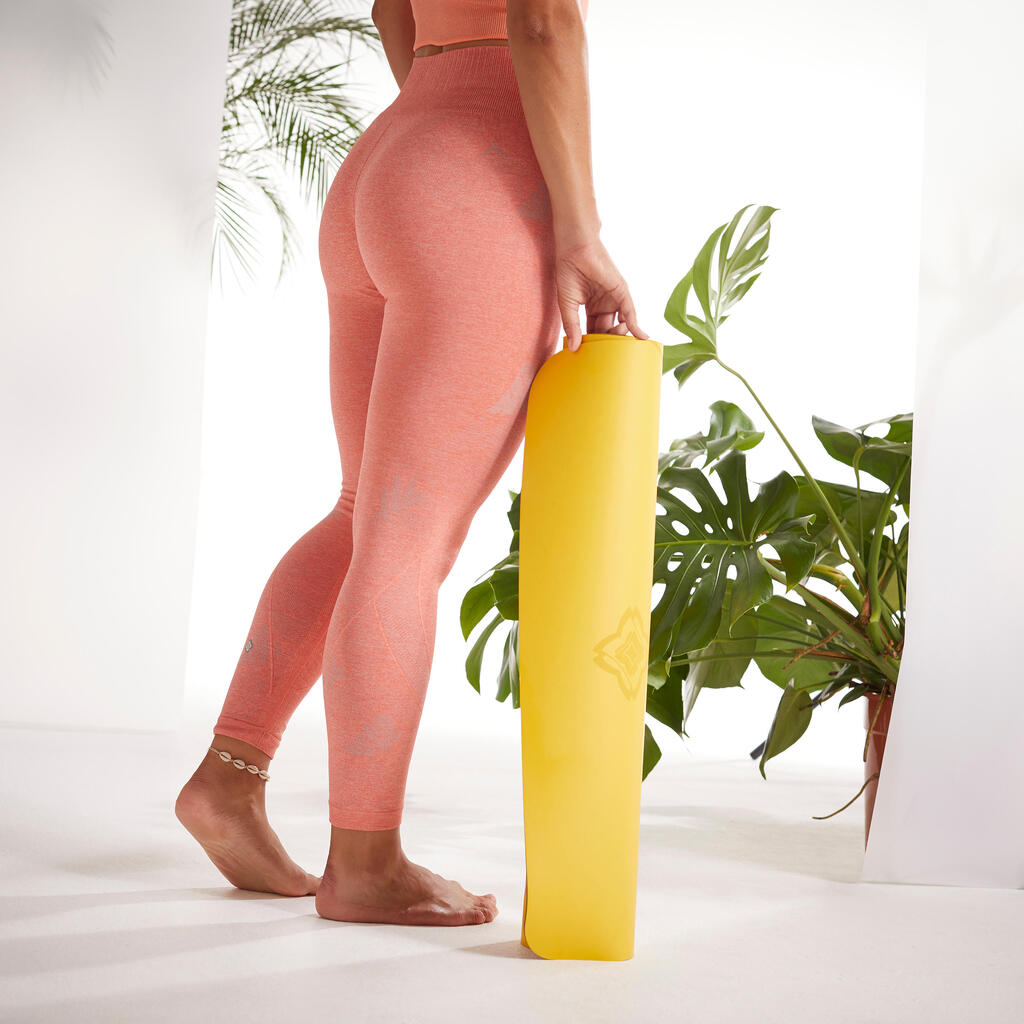 Women's Seamless 7/8 Dynamic Yoga Leggings - Mottled Ochre