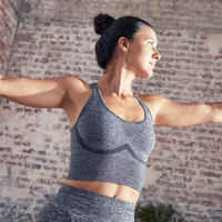 Bustier Yoga nahtlos Damen grau meliert