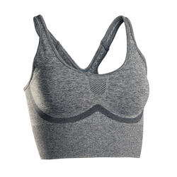 Seamless Long Dynamic Yoga Sports Bra - Mottled Grey