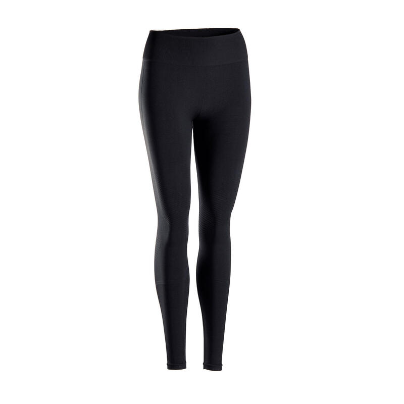 Leggings Yoga Damen nahtlos Damen - schwarz