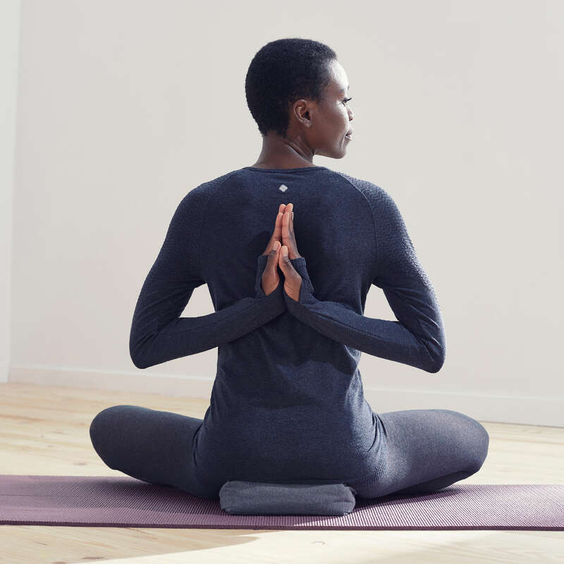 WOMAN YOGA APPAREL Clothing - Long-Sleeved Yoga T-Shirt DOMYOS - By Sport