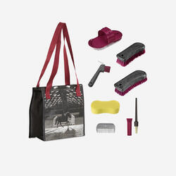 Kit de pansage adulte bleu bordeaux