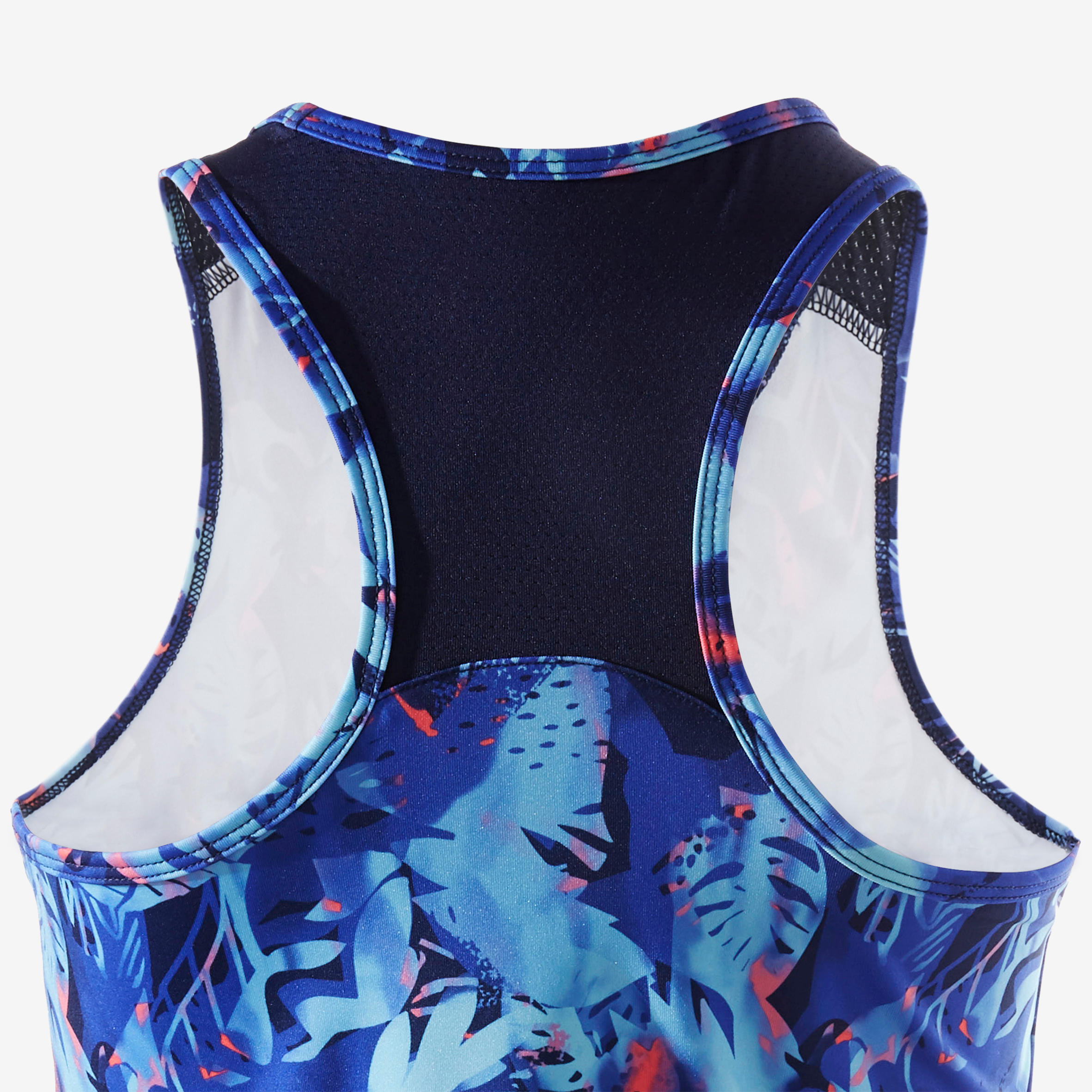 Girls' Breathable Synthetic Gym Tank Top S500 - Purple Print 4/4