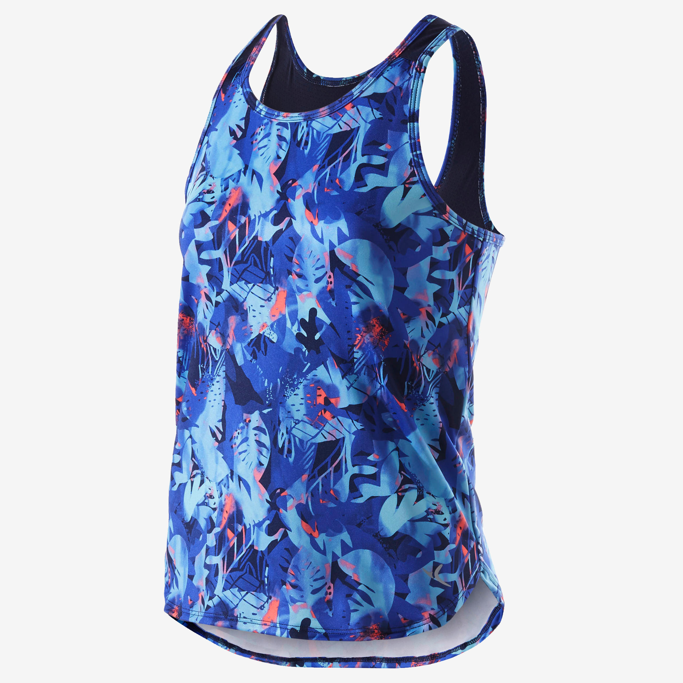 Girls' Breathable Synthetic Gym Tank Top S500 - Purple Print 2/4
