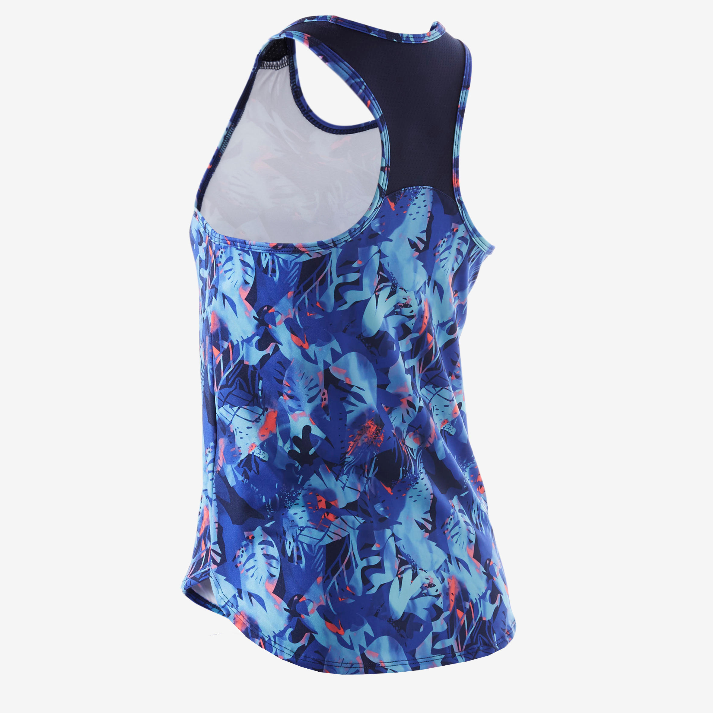 Girls' Breathable Synthetic Gym Tank Top S500 - Purple Print 3/4