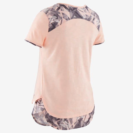 Ružičasta majica kratkih rukava za devojčice 500