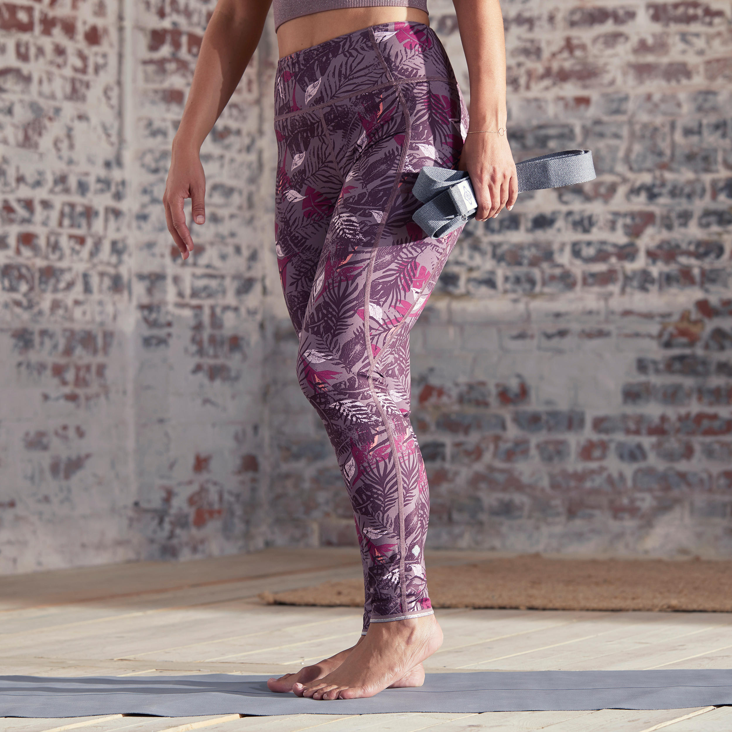 KIMJALY Reversible Dynamic Yoga Leggings - Purple/Grey