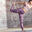 Omkeerbare legging voor dynamische yoga paars/grijs