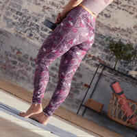 Leggings wendbar dynamisches Yoga violett/grau