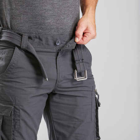 Vyriškos kelioninės kelnės su kišenėmis „Travel 100“, pilkos