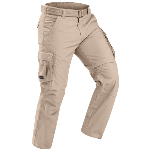Pantalon cargo modulable de trek voyage - travel 500 modul sable homme