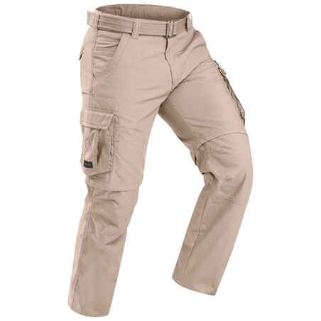 Pantalón cargo transformable de trekking arena para hombre Travel100 Modul