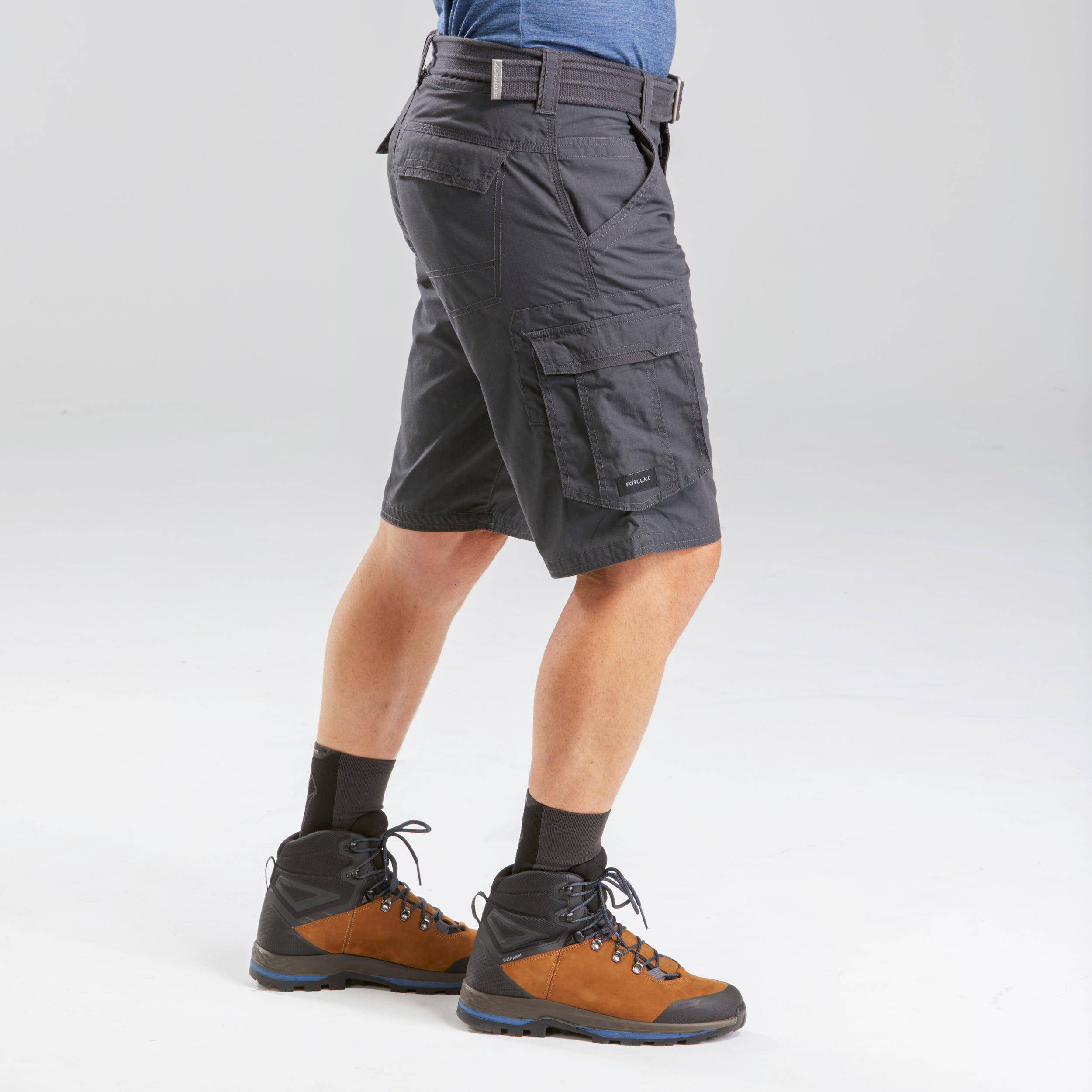 Men Reinforced Cargo Shorts Grey - Travel 500 -  3