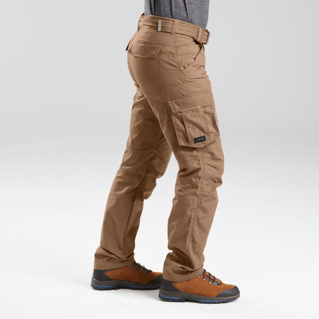 Men's travel trekking trousers - TRAVEL 100 - brown
