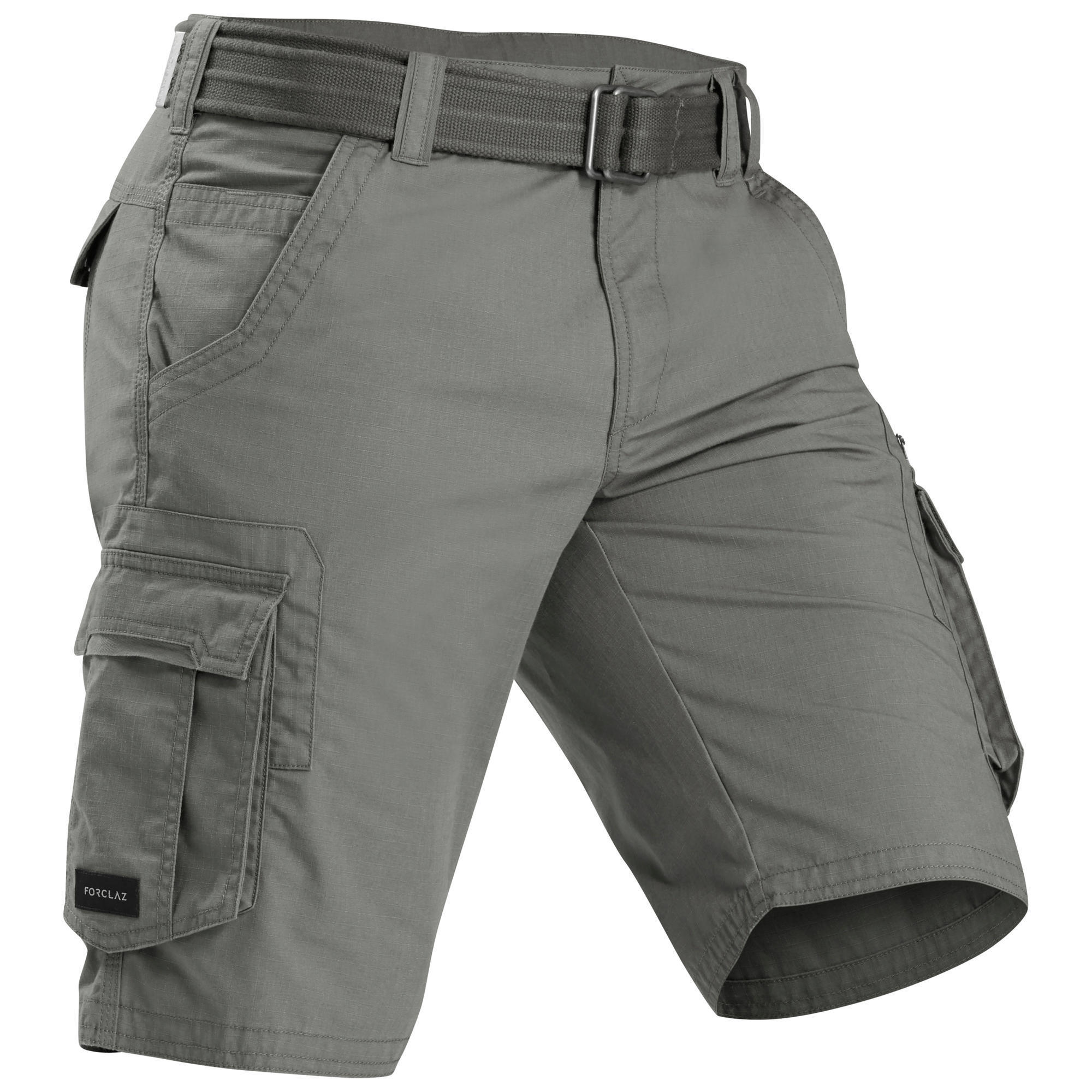 Forclaz Men's Travel Trekking Cargo Shorts - Travel 100 - Khaki