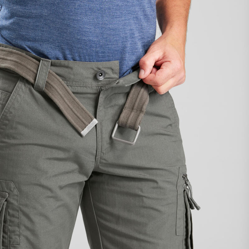 Pantalon scurt cargo Trekking călătorie TRAVEL 500 Kaki Bărbați